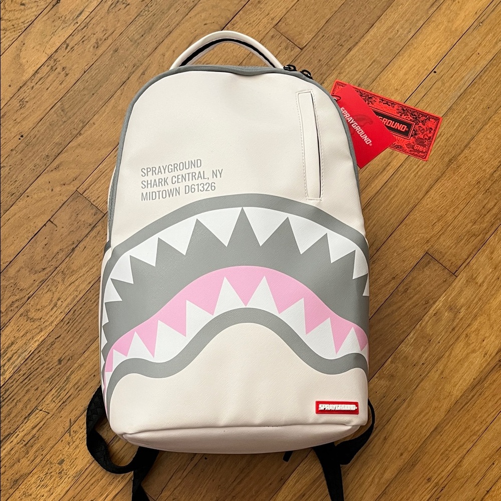 Sprayground Shark Backpack - Pink and White